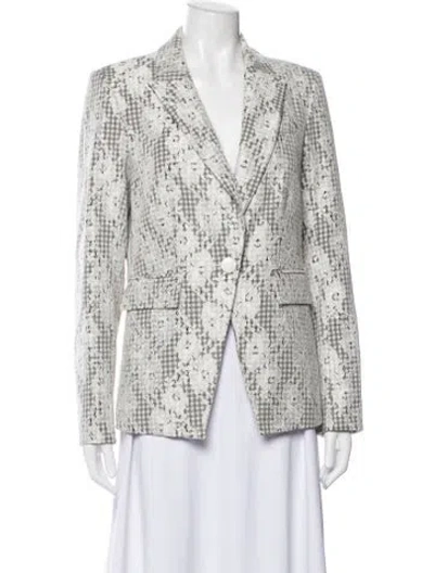 Pre-owned Veronica Beard Nylon Patterned Blazer In White