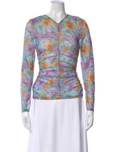 Pre-owned Veronica Beard Nylon Printed Blouse In Multi