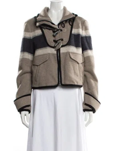 Pre-owned Veronica Beard Nylon Striped Jacket In Neutral