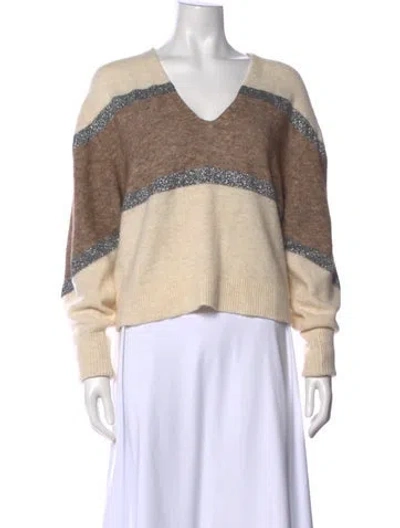 Pre-owned Veronica Beard Nylon Striped Sweater In Neutral