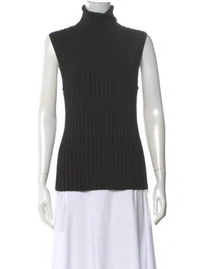 Pre-owned Veronica Beard Nylon Turtleneck Top In Black