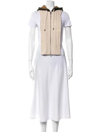 Pre-owned Veronica Beard Nylon Tweed Pattern Dickey In Neutrals