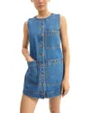 Veronica Beard Oakley Denim Shift Dress In Cornflower