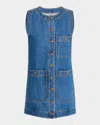 Veronica Beard Oakley Denim Shift Dress In Cornflower