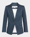 Veronica Beard Obie Pinstripe Linen Blend Dickey Jacket