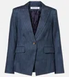 Veronica Beard Obie Pinstripe Linen-blend Blazer In Blue