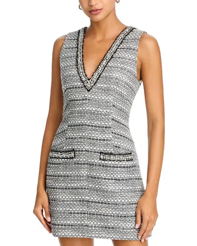 Veronica Beard Odele Embellished Mini Dress In Gray