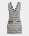 Veronica Beard Odele Jeweled Tweed Mini Dress In Multi