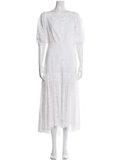 Pre-owned Veronica Beard Off-the-shoulder Long Dress In White