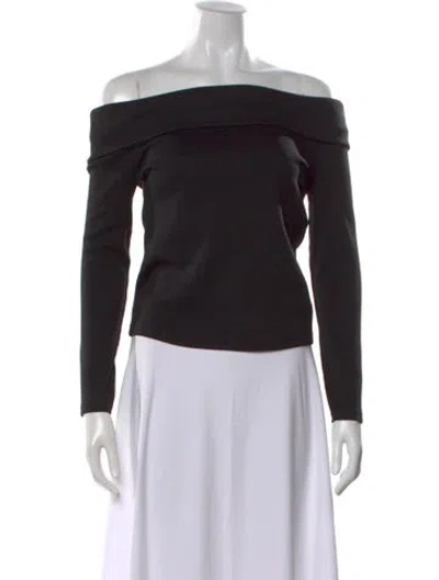 Pre-owned Veronica Beard Off-the-shoulder Long Sleeve Top In Black