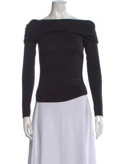 Pre-owned Veronica Beard Off-the-shoulder Long Sleeve Top In Black