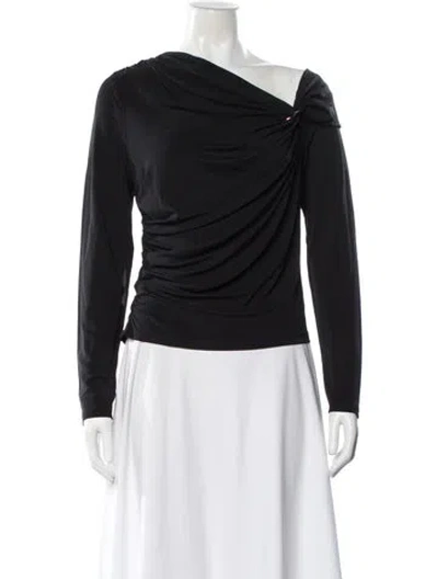 Pre-owned Veronica Beard Off-the-shoulder Long Sleeve Top In Black