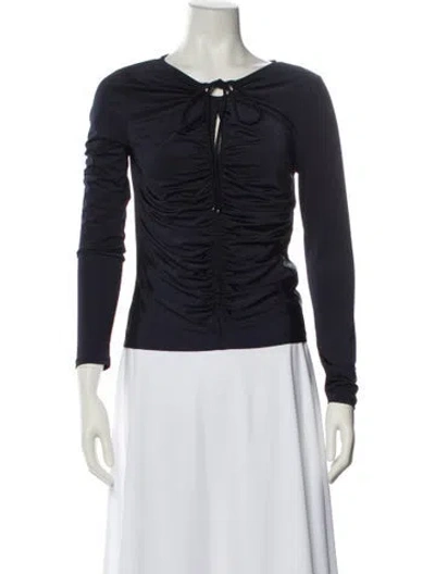 Pre-owned Veronica Beard Off-the-shoulder Long Sleeve Top In Purple