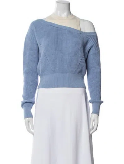 Pre-owned Veronica Beard Off-the-shoulder Midi Length Dress In Blue