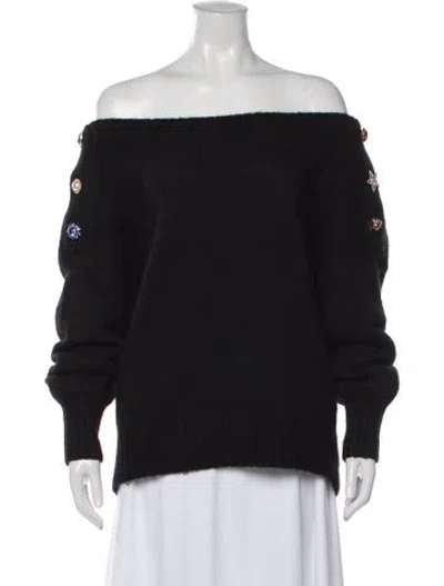 Pre-owned Veronica Beard Off-the-shoulder Sweater In Black