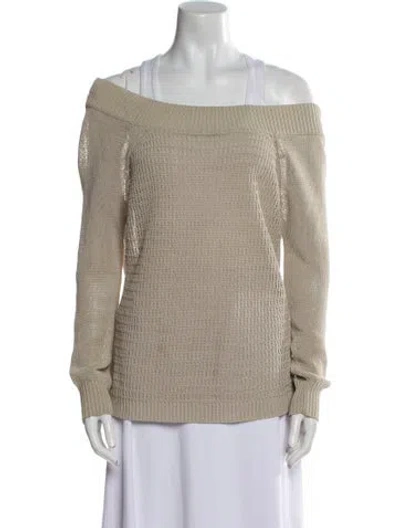 Pre-owned Veronica Beard Off-the-shoulder Sweater In Neutral