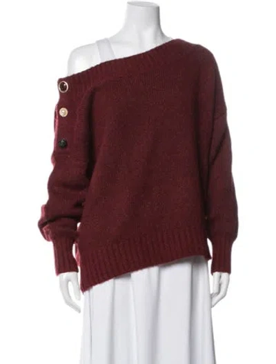 Pre-owned Veronica Beard Off-the-shoulder Sweater In Red