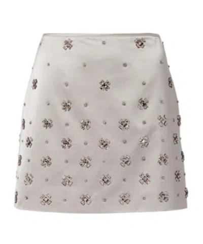 Veronica Beard Olenna Embellished Cotton-blend Miniskirt In White