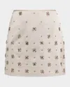 Veronica Beard Olenna Hand-embroidered Mini Skirt In Silver