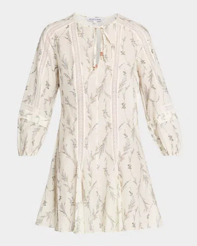 Veronica Beard Ollian Floral Mini Dress In White