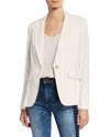 Veronica Beard One-button Cutaway Jacket In Beige