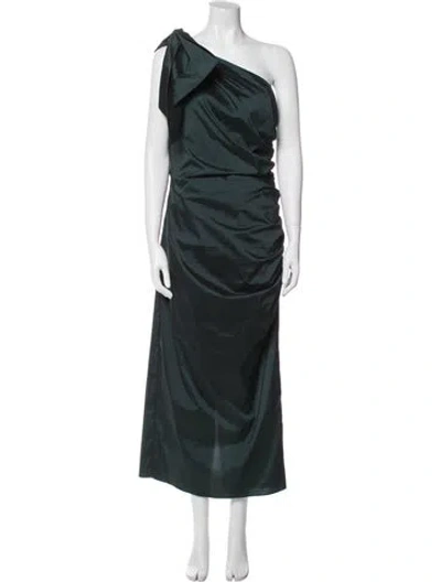 Pre-owned Veronica Beard One-shoulder Long Dress In Green