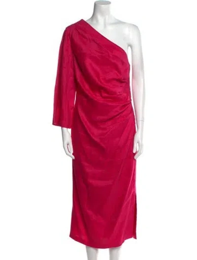Pre-owned Veronica Beard One-shoulder Long Dress In Pink