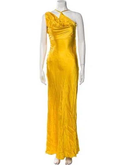 Pre-owned Veronica Beard One-shoulder Long Dress In Yellow