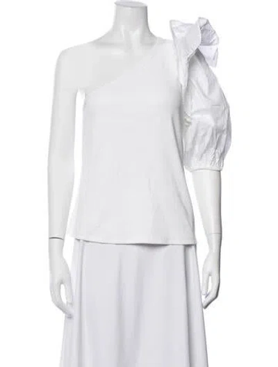 Pre-owned Veronica Beard One-shoulder Long Sleeve Top In White