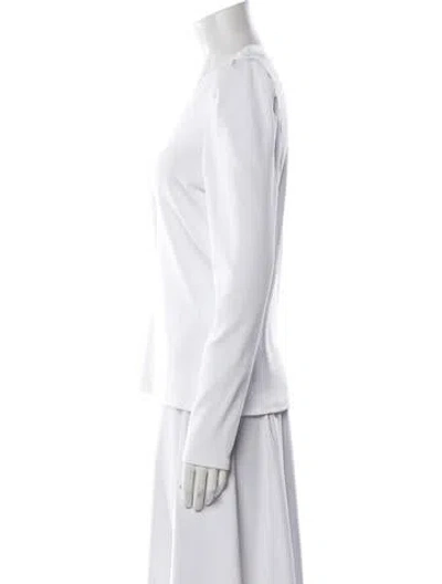 Pre-owned Veronica Beard One-shoulder Long Sleeve Tunic In White