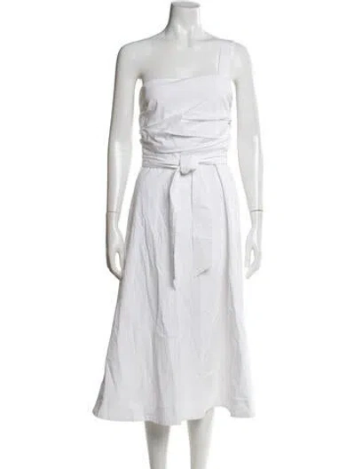 Pre-owned Veronica Beard One-shoulder Midi Length Dress In Neutral