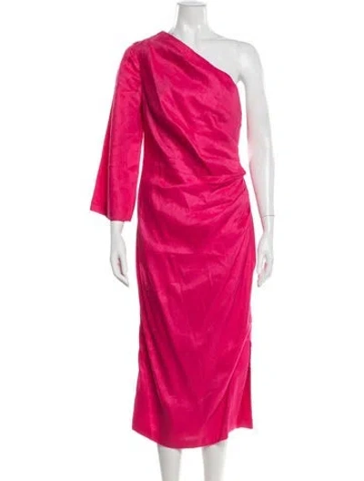 Pre-owned Veronica Beard One-shoulder Midi Length Dress W/ Tags In Pink