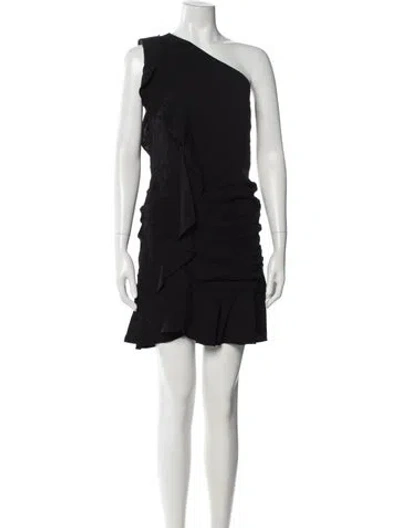 Pre-owned Veronica Beard One-shoulder Mini Dress In Black