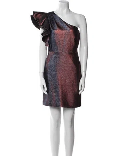 Pre-owned Veronica Beard One-shoulder Mini Dress In Multi