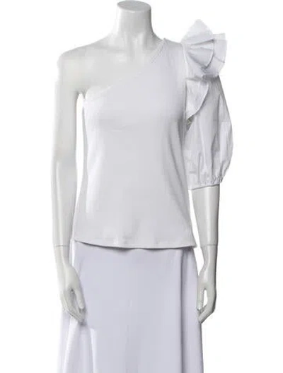 Pre-owned Veronica Beard One-shoulder Short Sleeve Top W/ Tags In White