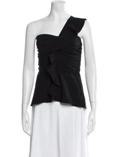 Pre-owned Veronica Beard One-shoulder Sleeveless Top In Black