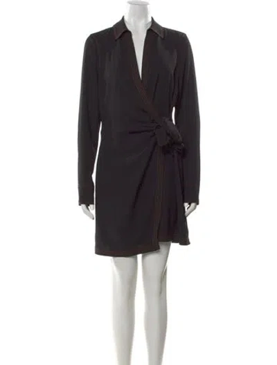 Pre-owned Veronica Beard Open Front Mini Dress In Black