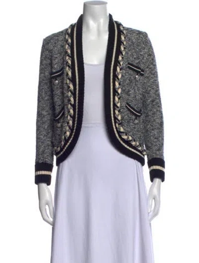 Pre-owned Veronica Beard Open Front Sweater In Black