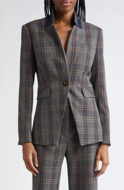 Veronica Beard Orchid Plaid Dickey Jacket In Ink Multi