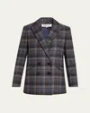 Veronica Beard Oria Plaid Dickey Jacket In Brown