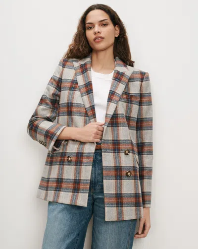 Veronica Beard Oria Plaid Dickey Jacket In Heather Grey Multi