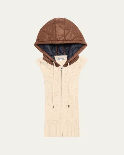 Veronica Beard Orine Mixed Media Hoodie Dickey In Multi