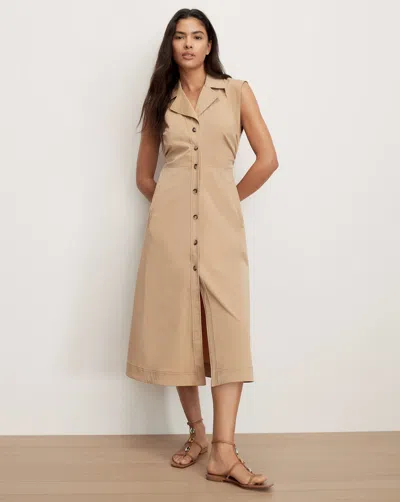Veronica Beard Orla Midi Shirtdress In Brown