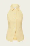 Veronica Beard Orlinda Halter Neck Vest In Chamomile In Gold