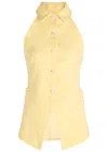 Veronica Beard Orlinda Linen-blend Top In Yellow