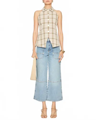 Veronica Beard Orlinda Plaid Vest In Dark Stone Multi In Blue