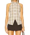 Veronica Beard Orlinda Plaid Seersucker Vest In Multi