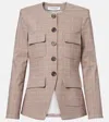 Veronica Beard Orrin Checked Pocket Jacket In Neutral
