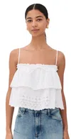 Veronica Beard Oseanna Top White In White