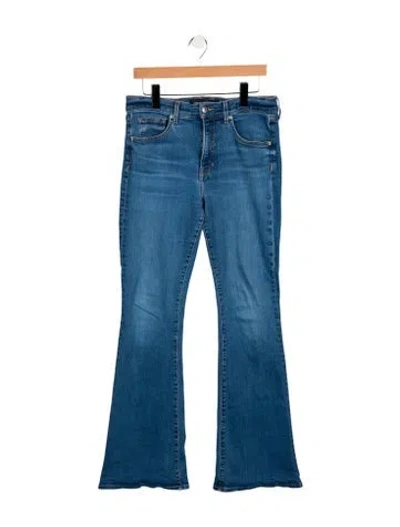 Pre-owned Veronica Beard Overly Skinny Flare Wide Leg Jeans In Blue